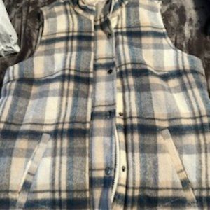 Plaid Christopher & Banks Vest Size Medium